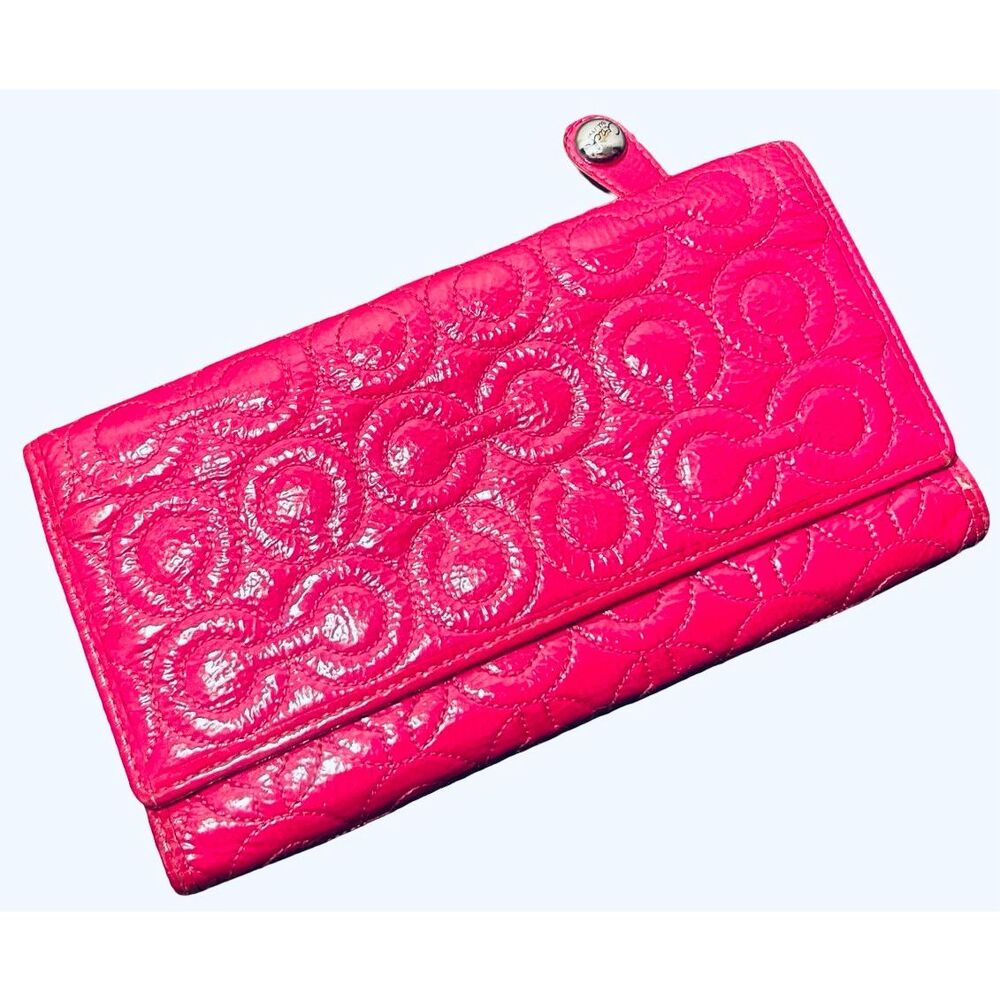 Coach Patent Leather Accordian Wallet